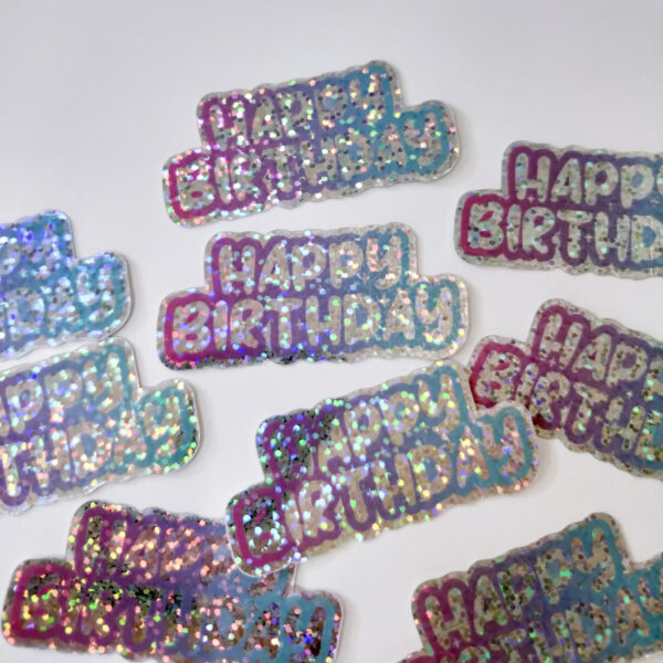 Birthday Kawaii Glitter Stickers