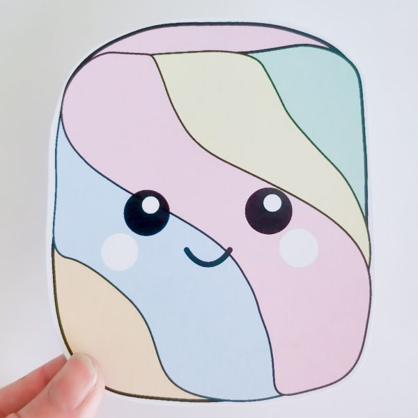 Colorful marshmallow shaped card
