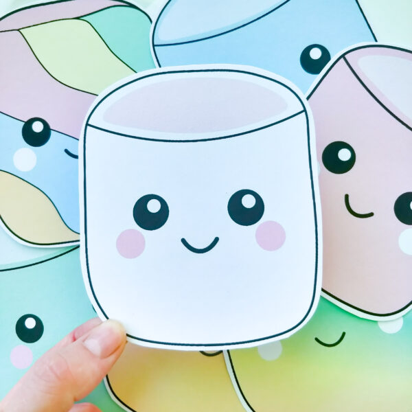 Kawaii marshmallow shaped card