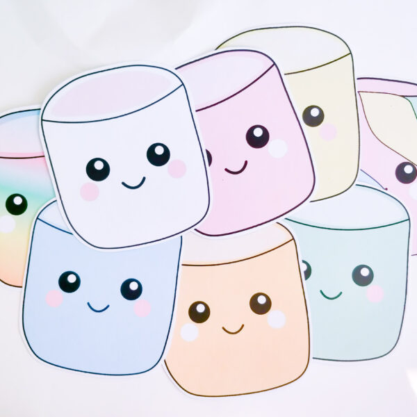 All 8 colors of marshmallow shaped colors in a set