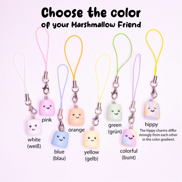 Cute phone charms with marshmallow friends